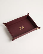 Valet Tray in burgundy with gold P.S initials