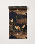 Crane Garden Wallpaper roll partly unrolled