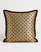 Deco Cushion in gold and black jacquard
