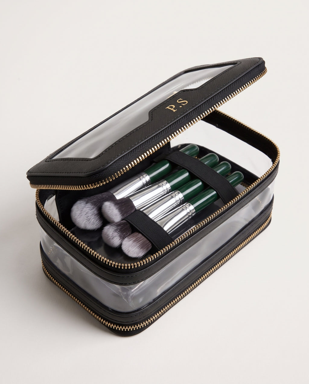 Monaco Clear Case open with brushes inside