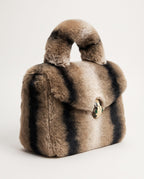 Aspen Fur Clutch shown at an angle