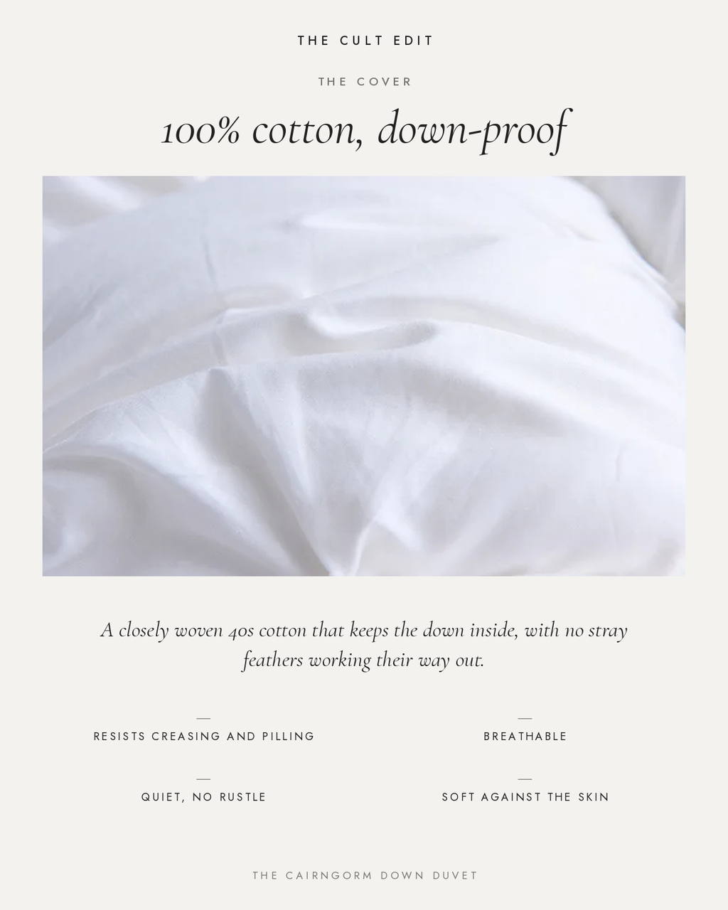 The Cairngorm Down Duvet 100% cotton down-proof cover