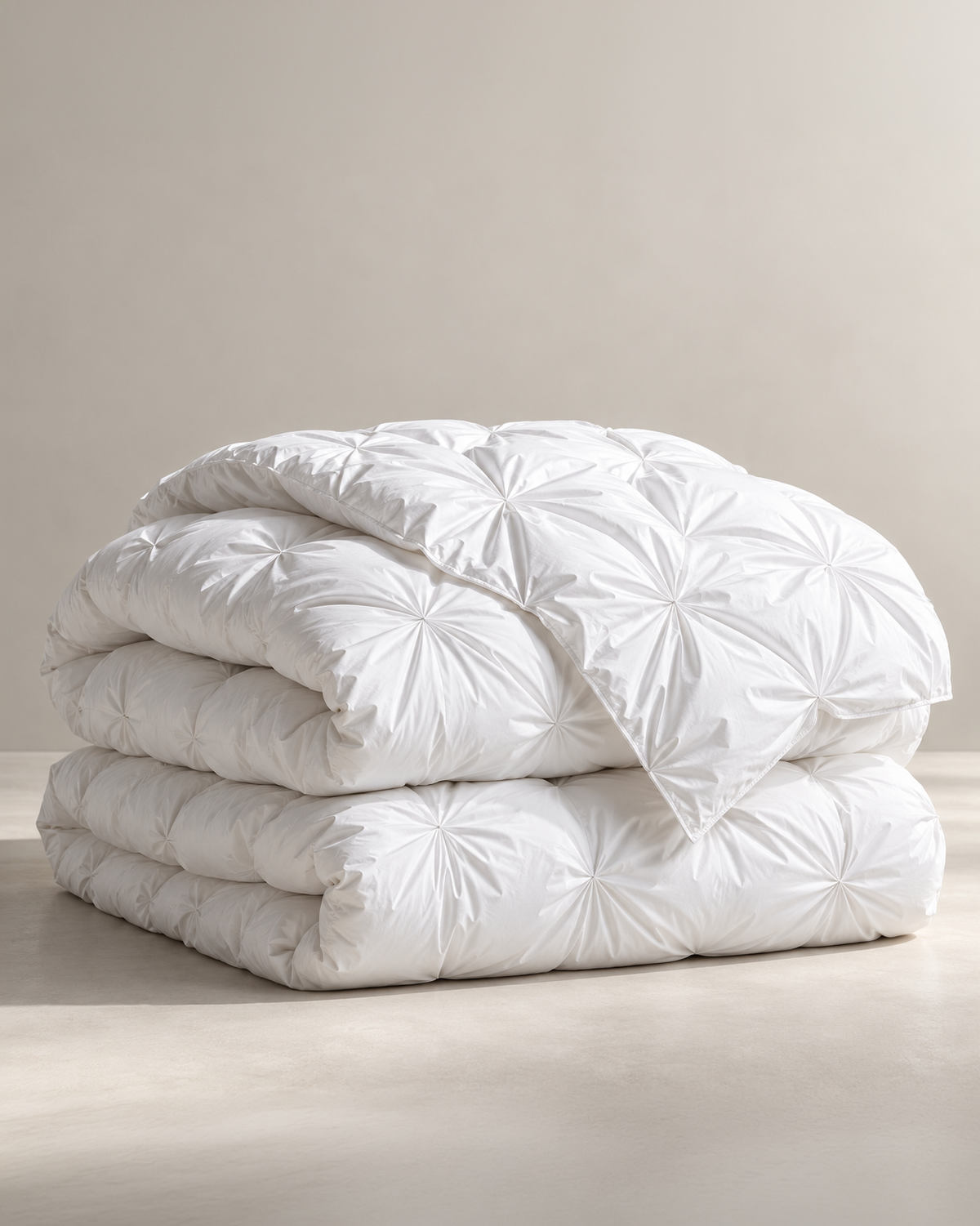 The Cairngorm Down Duvet in white, folded