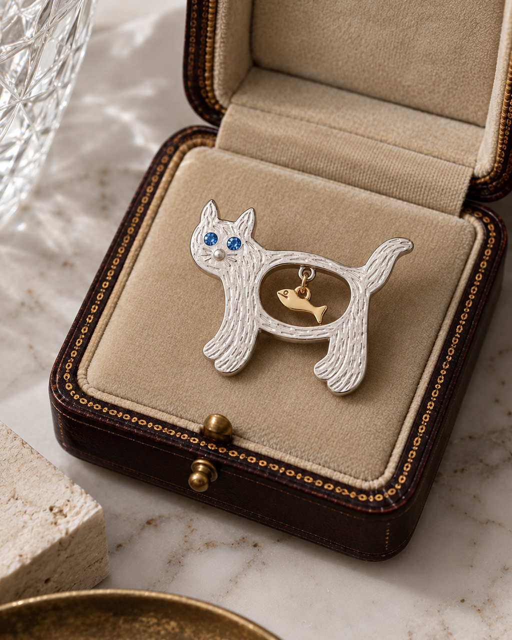 The Cat and Fish Brooch