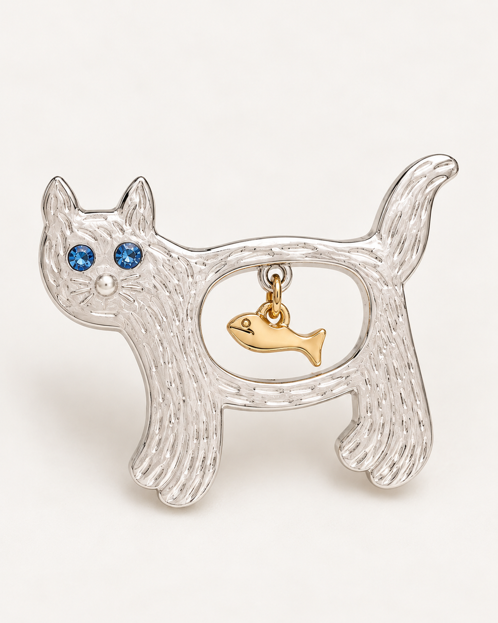 The Cat and Fish Brooch