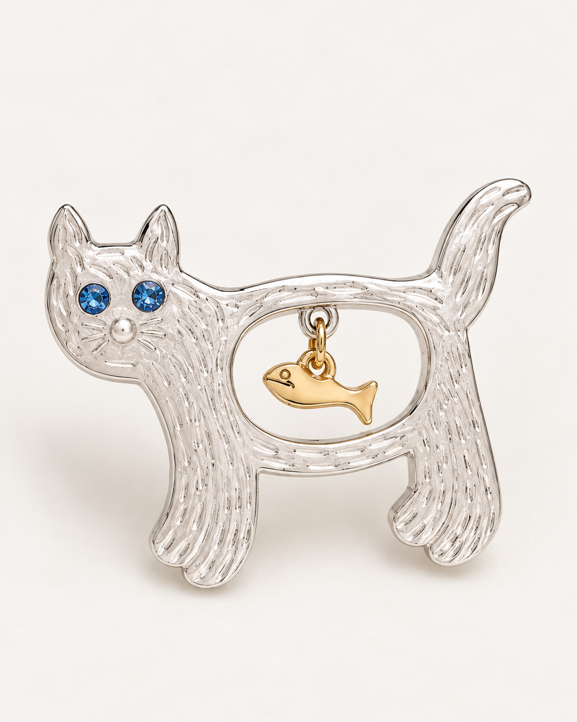 The Cat and Fish Brooch