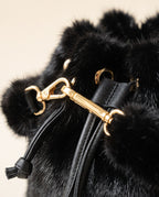 Close up of the mink fur and drawstring