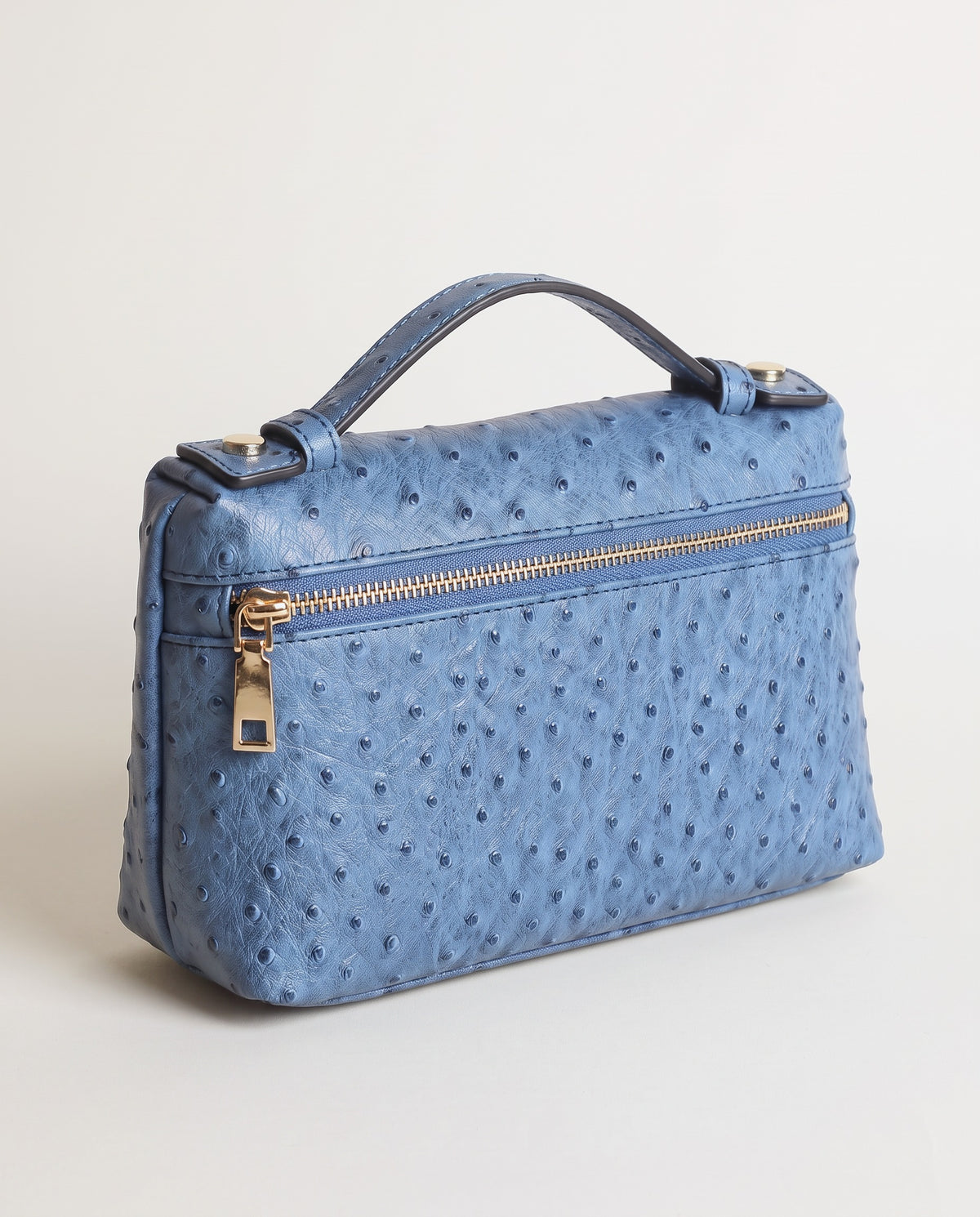 Amalfi Pocket Bag in ostrich flame blue