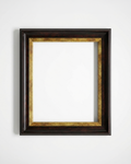 A rectangular picture frame with a dark brown outer border and a textured gold inner border, shown empty against a plain white background.