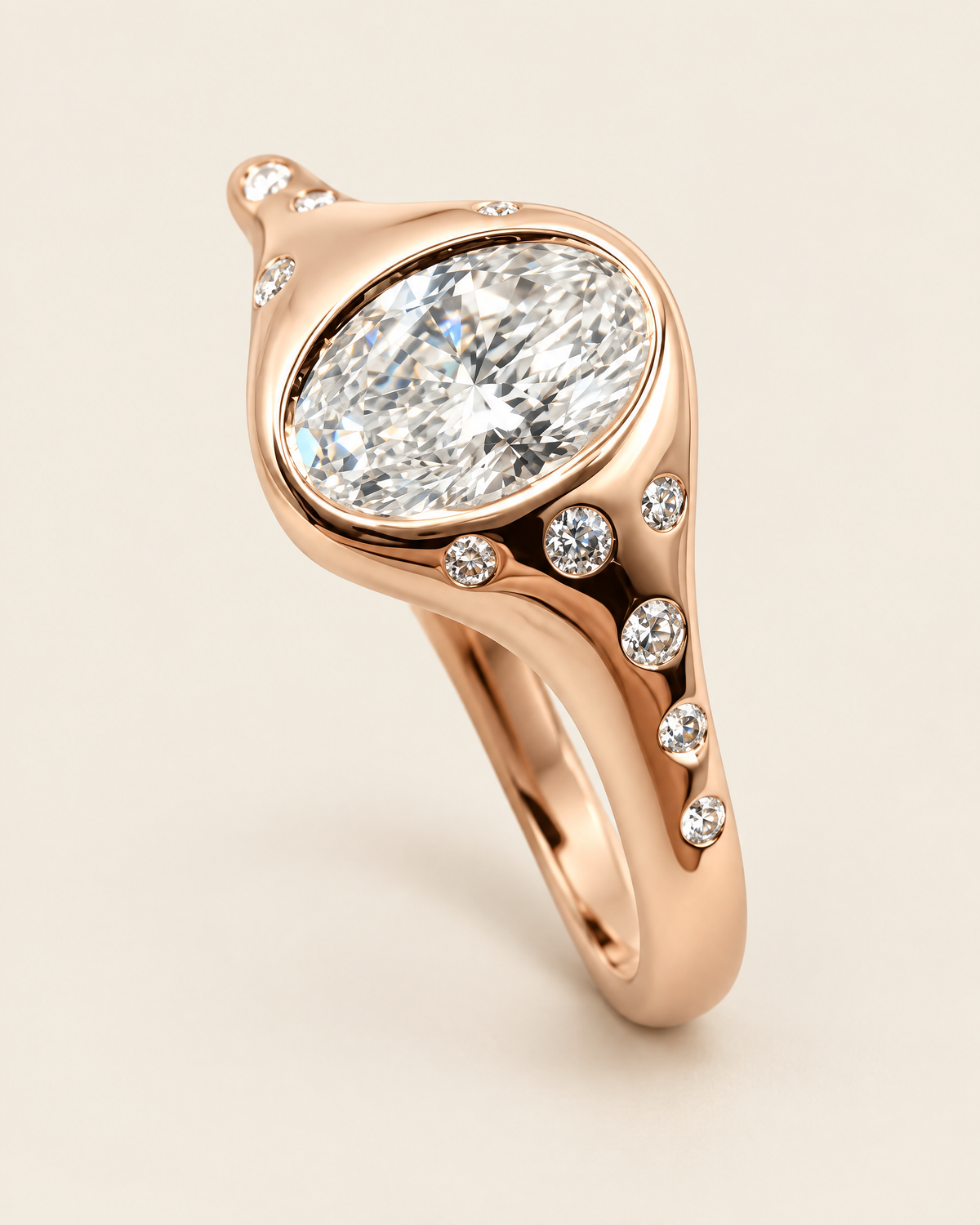 The Orbit Ring in rose gold