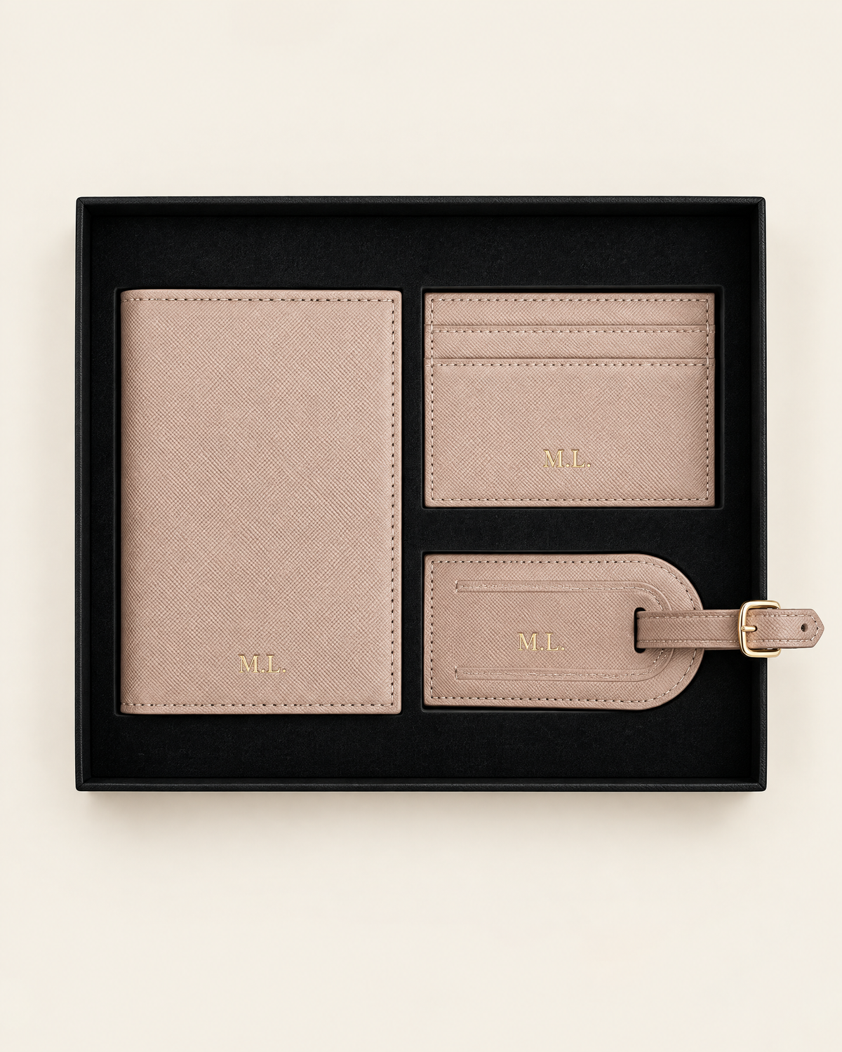 The Grand Voyage Travel Set in Cross-grain Nude