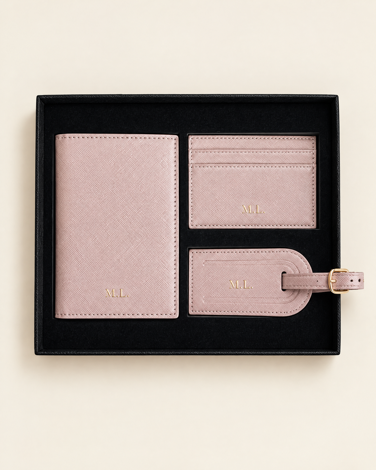 The Grand Voyage Travel Set in Cross-grain Blush