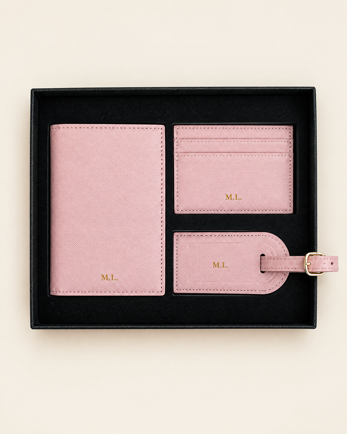 The Grand Voyage Travel Set in Cross-grain Pink