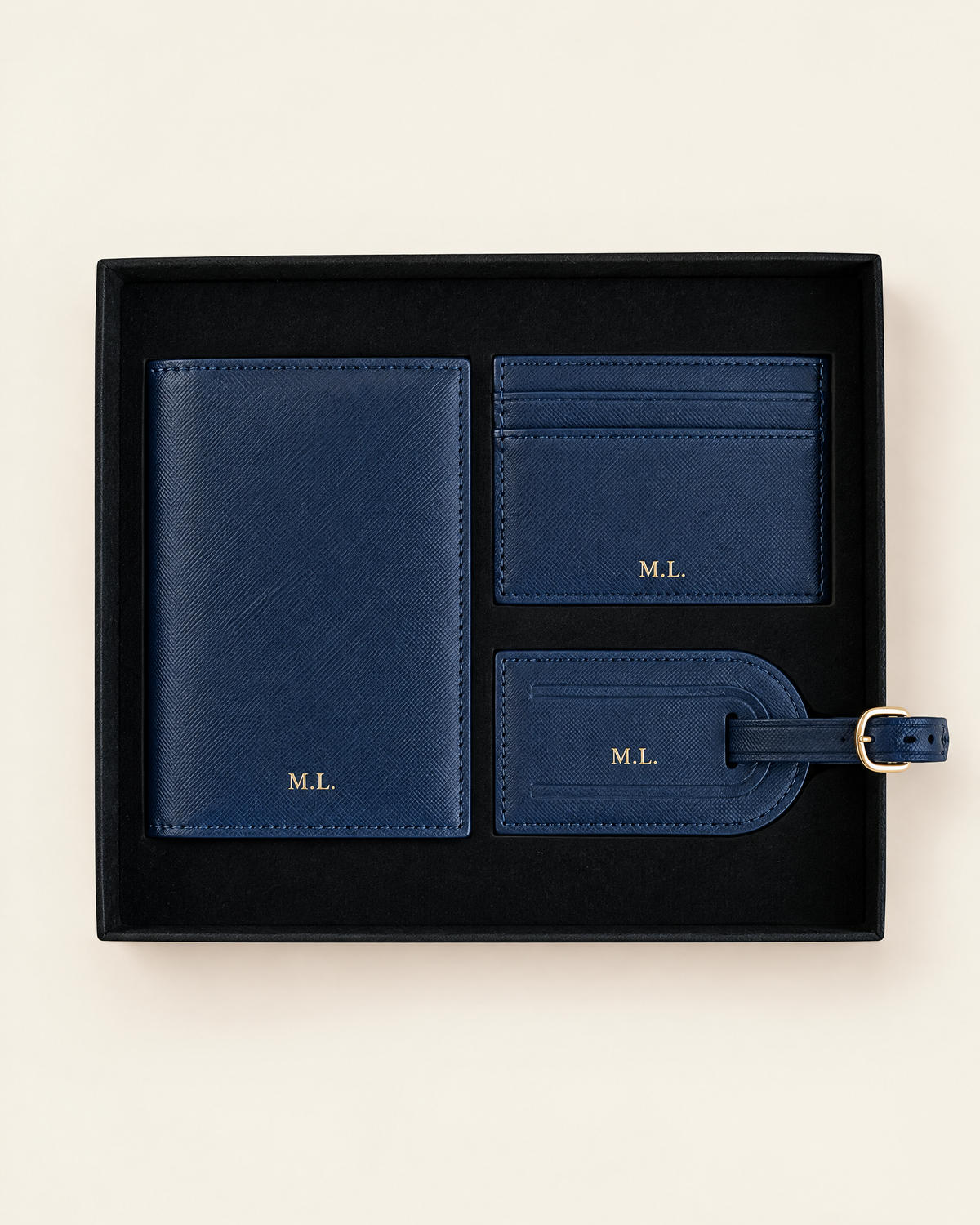 The Grand Voyage Travel Set in Cross-grain Navy
