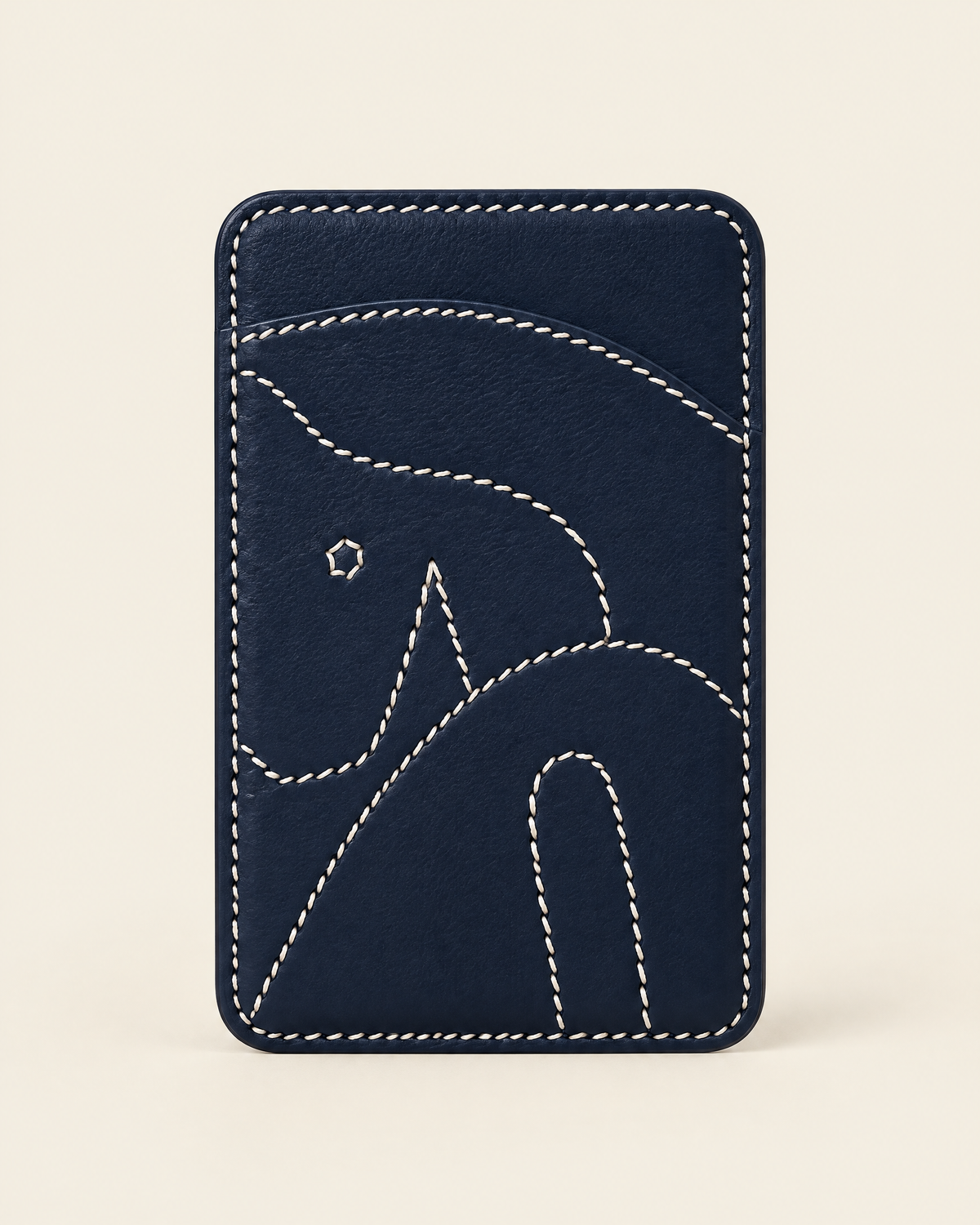 The Gallop Card Holder in Stitched horse, navy