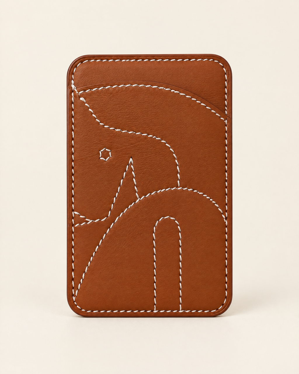 The Gallop Card Holder in Stitched horse, tan