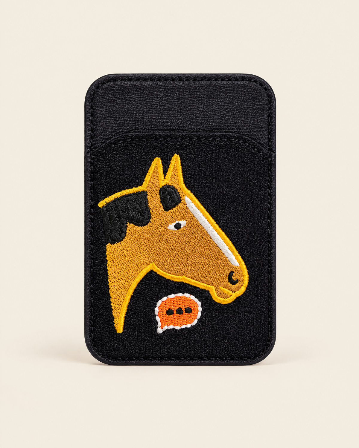 The Gallop Card Holder in Horse patch, black