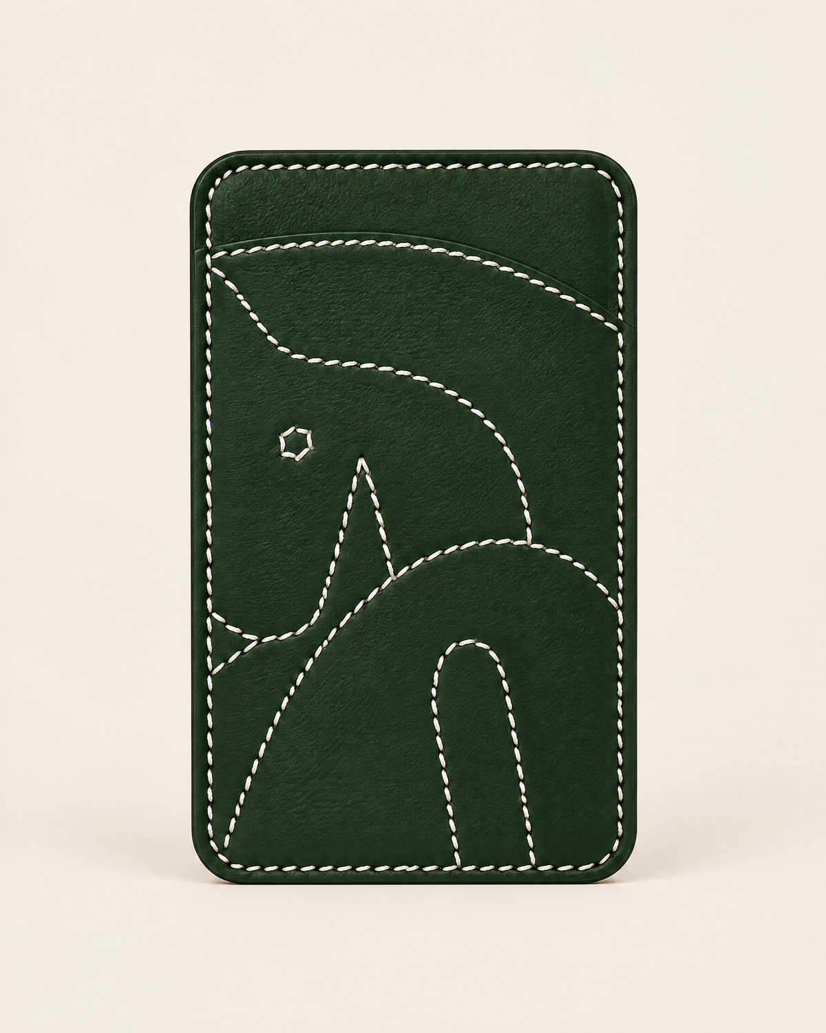 The Gallop Card Holder in Stitched horse, green