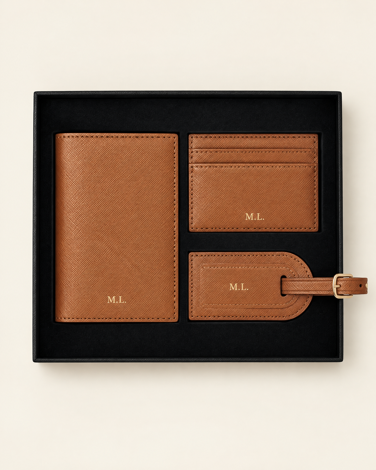The Grand Voyage Travel Set in Cross-grain Tan
