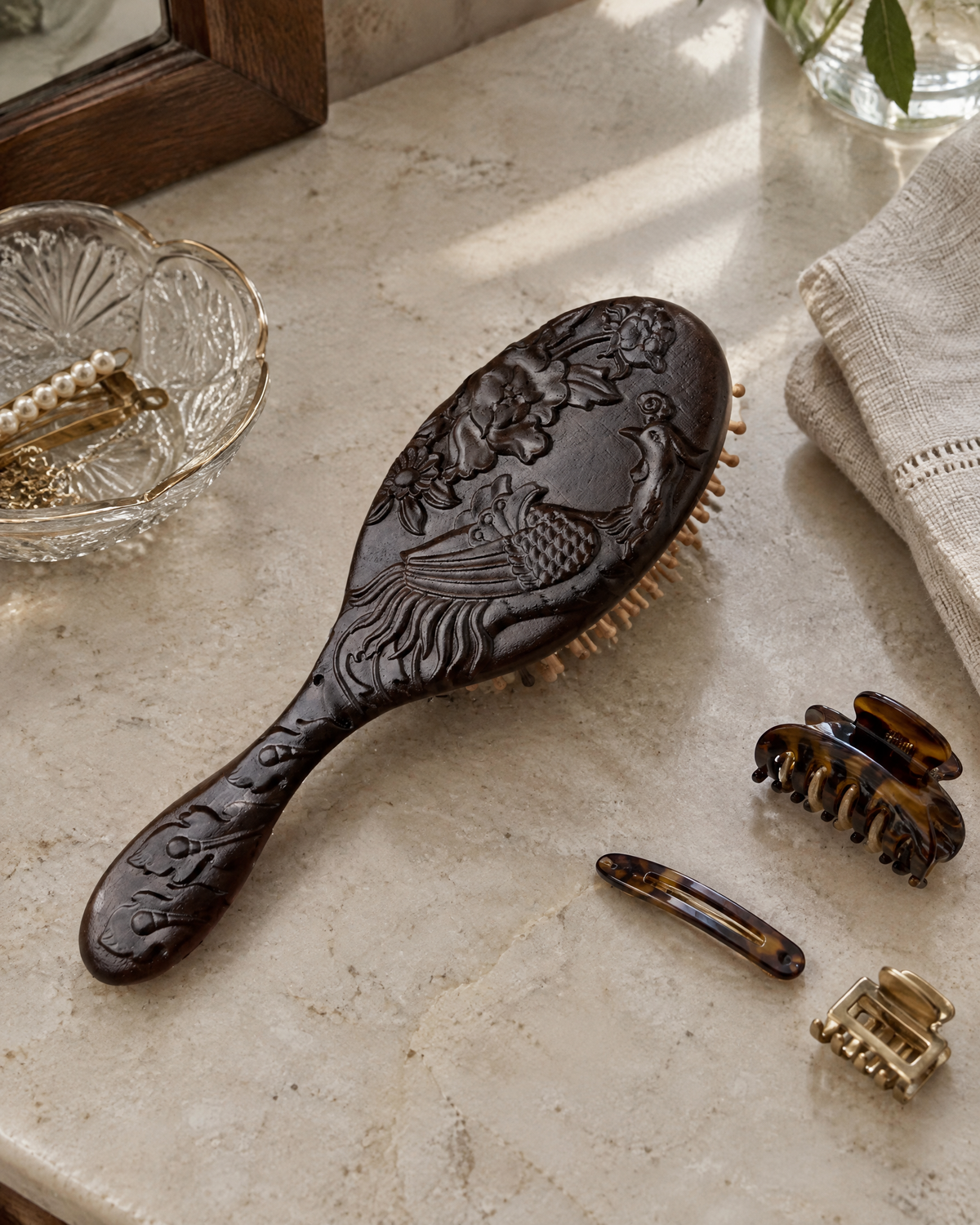 The Aviary Brush on a dressing table