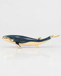 The Nantucket Whale in midnight blue enamel and gold-tone metal