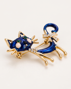 The Midnight Cat Brooch from a low angle