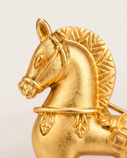 Close up of the engraved mane and bridle