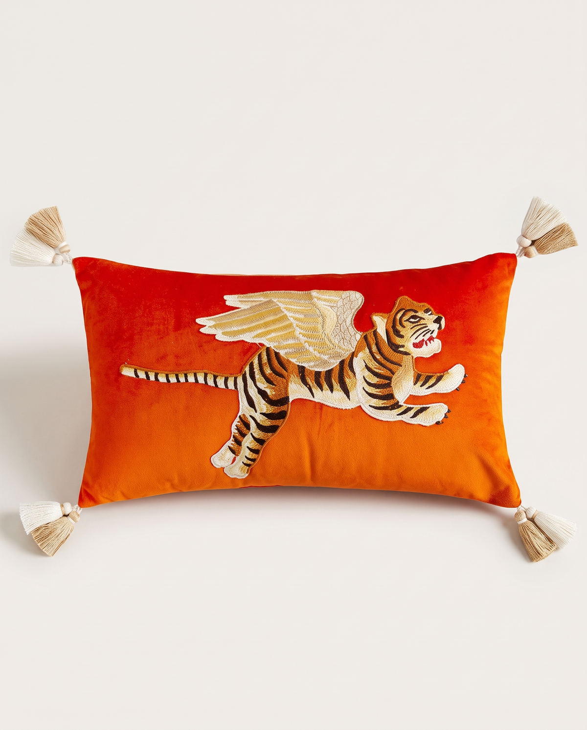 The Sporting Club Cushion in burnt orange velvet