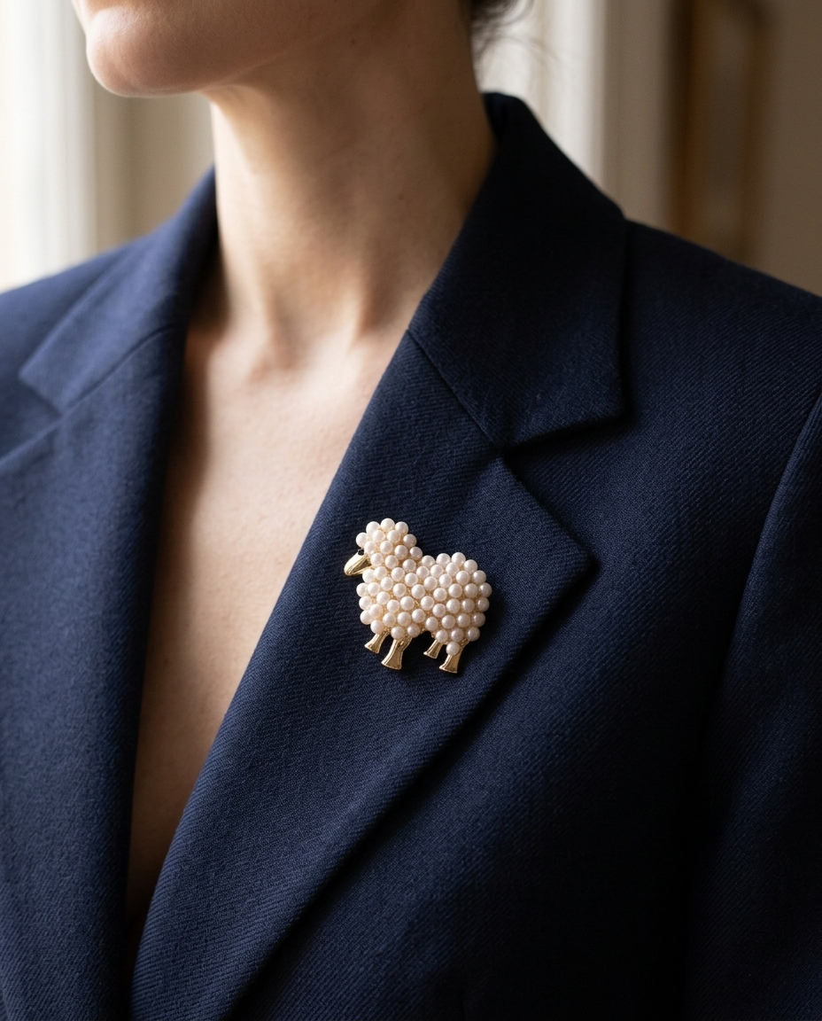 The Pearl Lamb Brooch