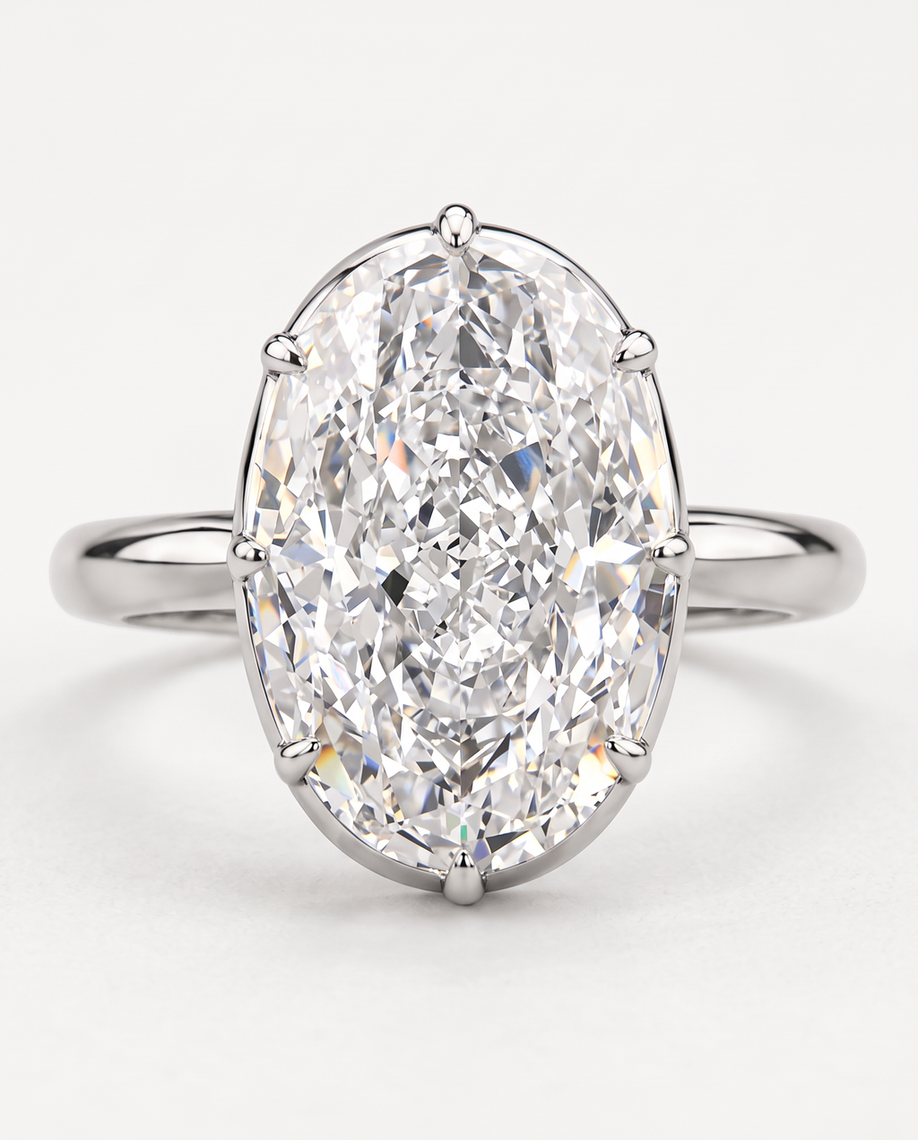 The Duchess Ring from above, oval stone on a slim sterling silver band