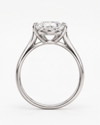 Side profile of The Duchess Ring showing the claw setting and slim sterling silver band