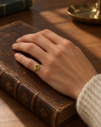 The Sorrento Signet worn on the little finger