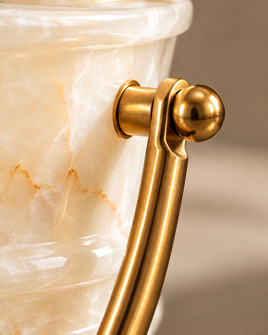 The Savoy Ice Bucket brass handle detail
