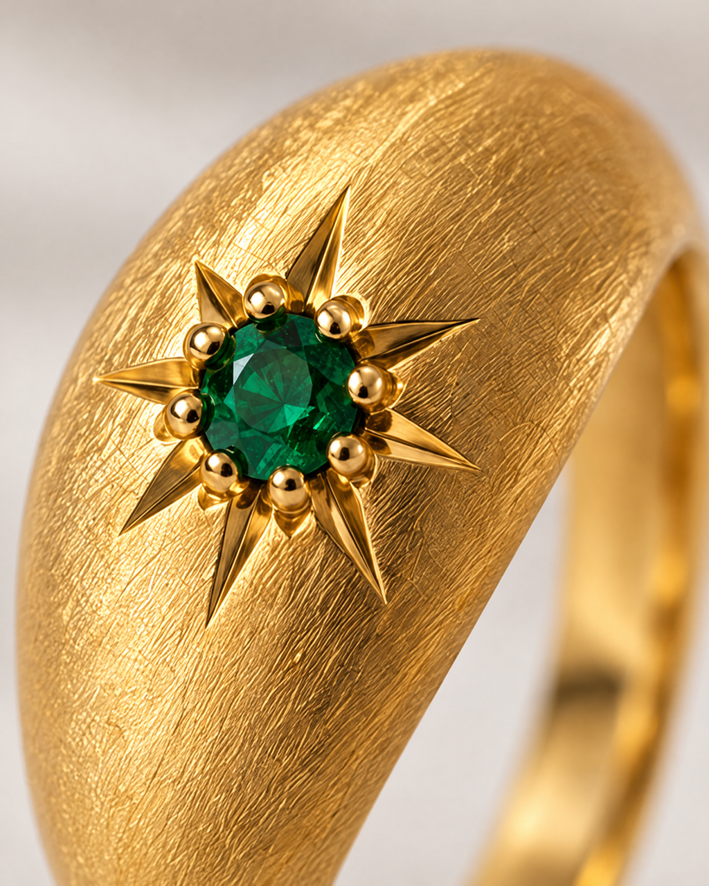 The Sorrento Signet star setting close-up