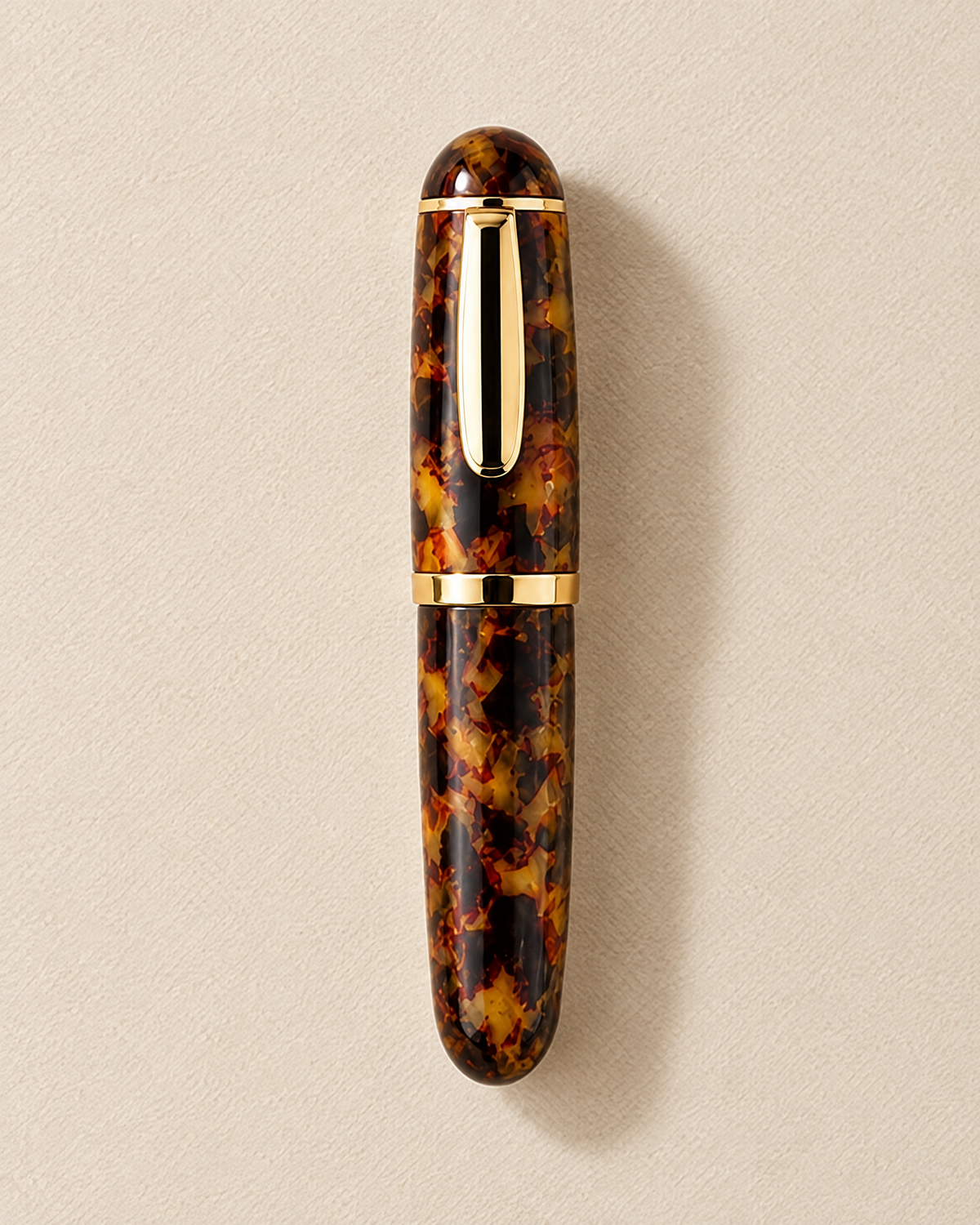 The Bloomsbury Pocket Pen in tortoiseshell with gold trim